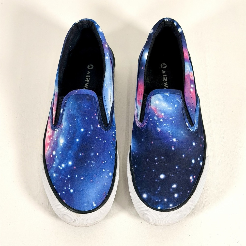 Airwalk Galaxy Celestial Space Nebula Slip-on Shoes Women's 8.5 Skate Emo Punk